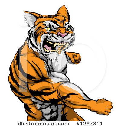 Royalty-Free (RF) Tiger Clipart Illustration by AtStockIllustration - Stock Sample #1267811