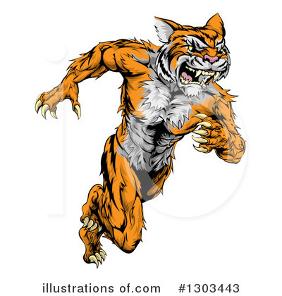 Royalty-Free (RF) Tiger Clipart Illustration by AtStockIllustration - Stock Sample #1303443