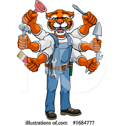 Royalty-Free (RF) Tiger Clipart Illustration by AtStockIllustration - Stock Sample #1684777