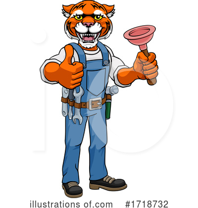 Royalty-Free (RF) Tiger Clipart Illustration by AtStockIllustration - Stock Sample #1718732