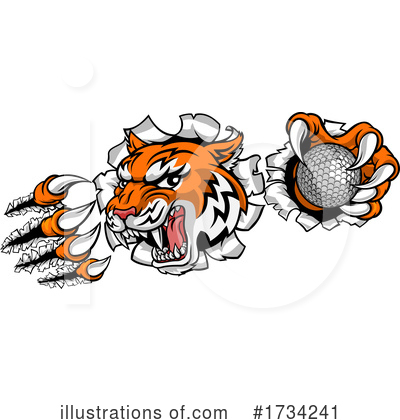 Royalty-Free (RF) Tiger Clipart Illustration by AtStockIllustration - Stock Sample #1734241