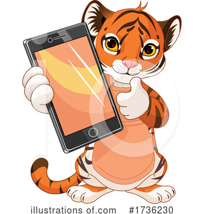 Royalty-Free (RF) Tiger Clipart Illustration by Pushkin - Stock Sample #1736230