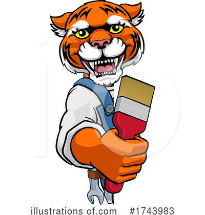 Royalty-Free (RF) Tiger Clipart Illustration by AtStockIllustration - Stock Sample #1743983