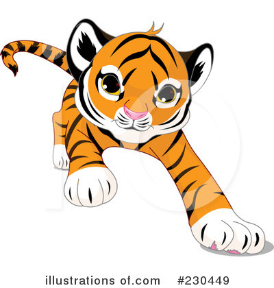 Royalty-Free (RF) Tiger Clipart Illustration by Pushkin - Stock Sample #230449