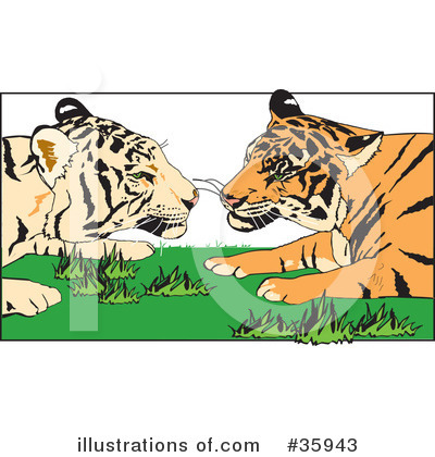 Royalty-Free (RF) Tiger Clipart Illustration by Dennis Holmes Designs - Stock Sample #35943