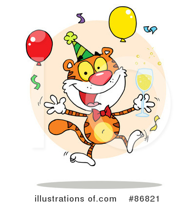Royalty-Free (RF) Tiger Clipart Illustration by Hit Toon - Stock Sample #86821