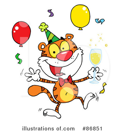 Royalty-Free (RF) Tiger Clipart Illustration by Hit Toon - Stock Sample #86851