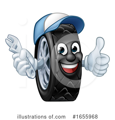 Tire Character Clipart #1655968 by AtStockIllustration