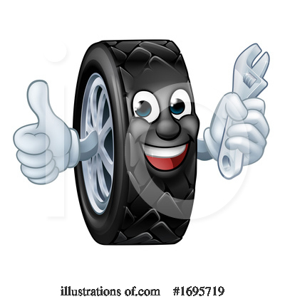 Tire Character Clipart #1695719 by AtStockIllustration