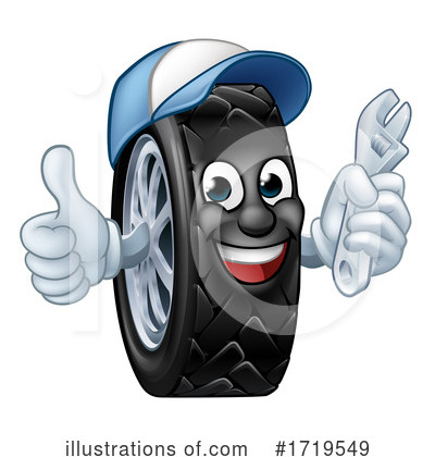 Tire Character Clipart #1719549 by AtStockIllustration