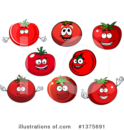 Royalty-Free (RF) Tomato Clipart Illustration by Vector Tradition SM - Stock Sample #1375691