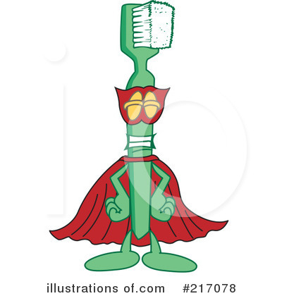 Royalty-Free (RF) Toothbrush Mascot Clipart Illustration by Mascot Junction - Stock Sample #217078