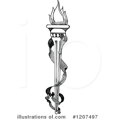 Royalty-Free (RF) Torch Clipart Illustration by Prawny Vintage - Stock Sample #1207497
