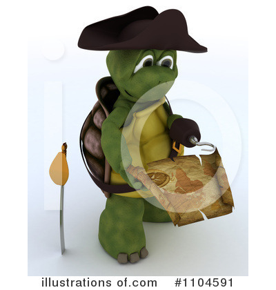 Royalty-Free (RF) Tortoise Pirate Clipart Illustration by KJ Pargeter - Stock Sample #1104591