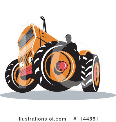Royalty-Free (RF) Tractor Clipart Illustration by patrimonio - Stock Sample #1144861