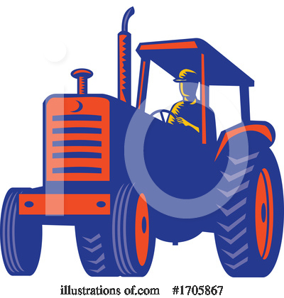 Royalty-Free (RF) Tractor Clipart Illustration by patrimonio - Stock Sample #1705867