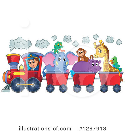 Royalty-Free (RF) Train Clipart Illustration by visekart - Stock Sample #1287913