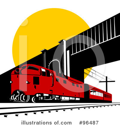 Royalty-Free (RF) Train Clipart Illustration by patrimonio - Stock Sample #96487