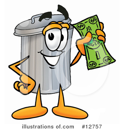 Royalty-Free (RF) Trash Can Character Clipart Illustration by Mascot Junction - Stock Sample #12757