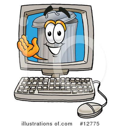 Royalty-Free (RF) Trash Can Character Clipart Illustration by Mascot Junction - Stock Sample #12775