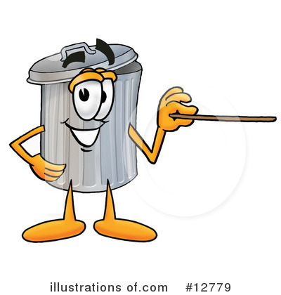 Royalty-Free (RF) Trash Can Character Clipart Illustration by Mascot Junction - Stock Sample #12779
