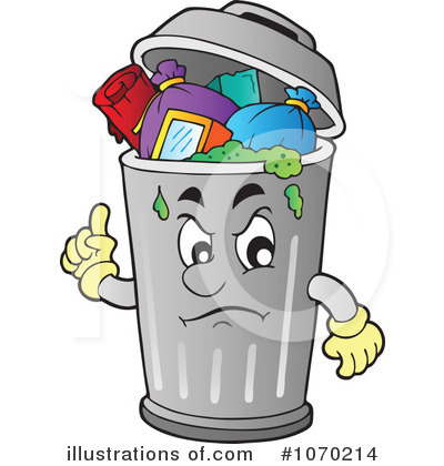 Royalty-Free (RF) Trash Can Clipart Illustration by visekart - Stock Sample #1070214