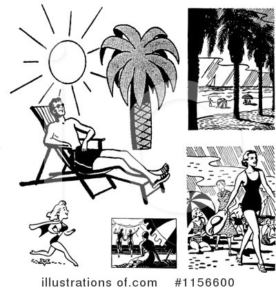 Beach Woman Clipart #1156600 by BestVector