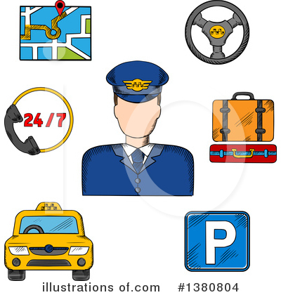 Taxi Driver Clipart #1380804 by Vector Tradition SM