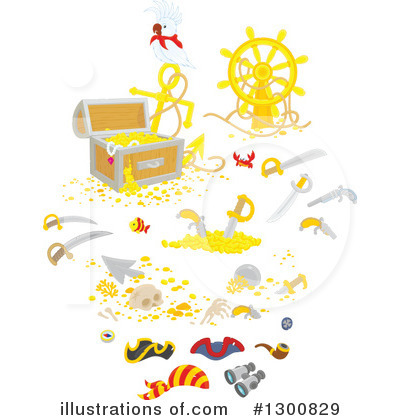 Royalty-Free (RF) Treasure Chest Clipart Illustration by Alex Bannykh - Stock Sample #1300829