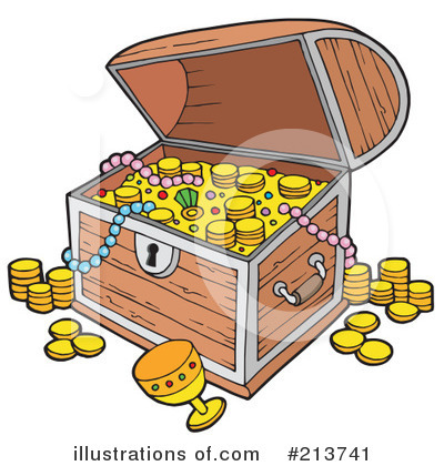 Royalty-Free (RF) Treasure Chest Clipart Illustration by visekart - Stock Sample #213741
