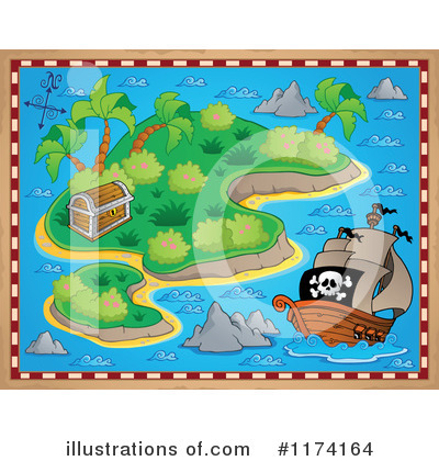 Royalty-Free (RF) Treasure Map Clipart Illustration by visekart - Stock Sample #1174164