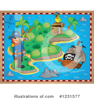 Royalty-Free (RF) Treasure Map Clipart Illustration by visekart - Stock Sample #1231577