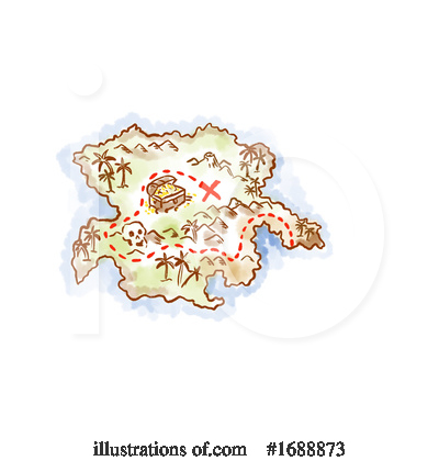 Royalty-Free (RF) Treasure Map Clipart Illustration by patrimonio - Stock Sample #1688873