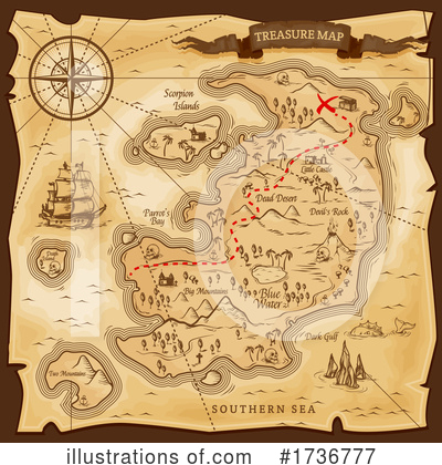 Royalty-Free (RF) Treasure Map Clipart Illustration by Vector Tradition SM - Stock Sample #1736777