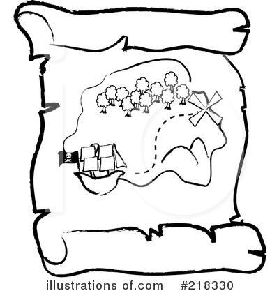Royalty-Free (RF) Treasure Map Clipart Illustration by Pams Clipart - Stock Sample #218330