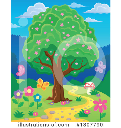 Royalty-Free (RF) Tree Clipart Illustration by visekart - Stock Sample #1307790