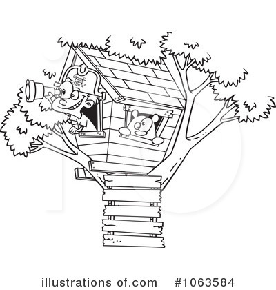 Royalty-Free (RF) Tree House Clipart Illustration by toonaday - Stock Sample #1063584
