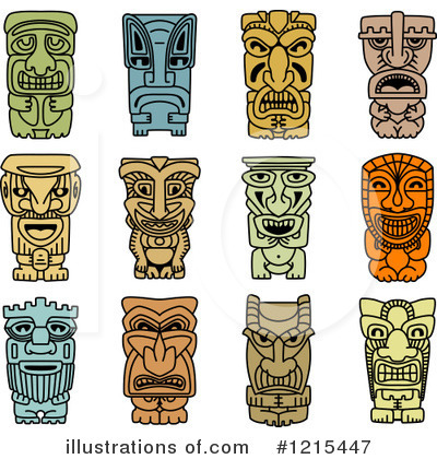 Royalty-Free (RF) Tribal Mask Clipart Illustration by Vector Tradition SM - Stock Sample #1215447