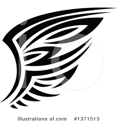 Royalty-Free (RF) Tribal Wing Clipart Illustration by Vector Tradition SM - Stock Sample #1371513