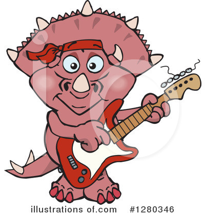 Royalty-Free (RF) Triceratops Clipart Illustration by Dennis Holmes Designs - Stock Sample #1280346