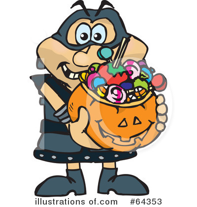 Royalty-Free (RF) Trick Or Treating Clipart Illustration by Dennis Holmes Designs - Stock Sample #64353