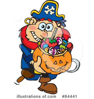 Royalty-Free (RF) Trick Or Treating Clipart Illustration by Dennis Holmes Designs - Stock Sample #64441