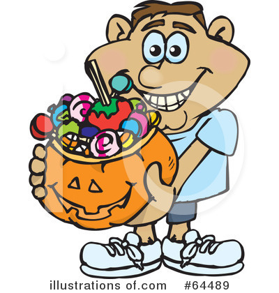 Royalty-Free (RF) Trick Or Treating Clipart Illustration by Dennis Holmes Designs - Stock Sample #64489