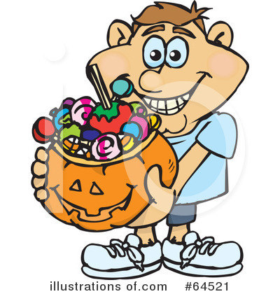 Royalty-Free (RF) Trick Or Treating Clipart Illustration by Dennis Holmes Designs - Stock Sample #64521