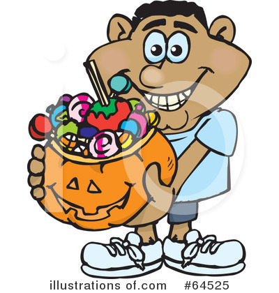 Royalty-Free (RF) Trick Or Treating Clipart Illustration by Dennis Holmes Designs - Stock Sample #64525