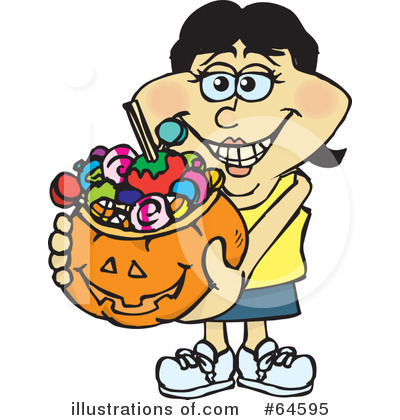 Royalty-Free (RF) Trick Or Treating Clipart Illustration by Dennis Holmes Designs - Stock Sample #64595