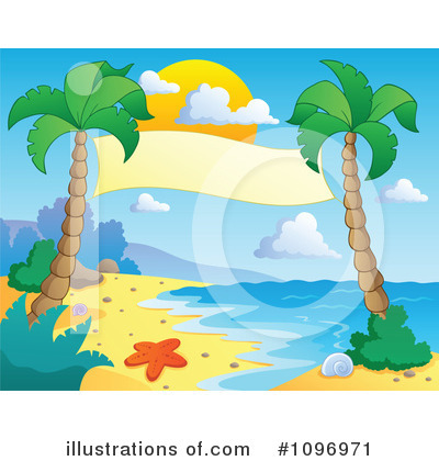 Royalty-Free (RF) Tropical Beach Clipart Illustration by visekart - Stock Sample #1096971
