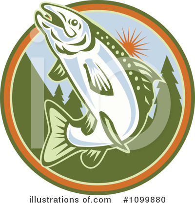 Royalty-Free (RF) Trout Clipart Illustration by patrimonio - Stock Sample #1099880
