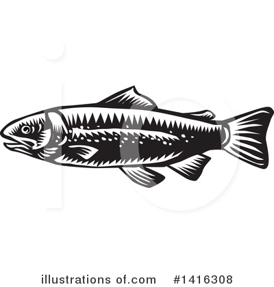 Royalty-Free (RF) Trout Clipart Illustration by patrimonio - Stock Sample #1416308