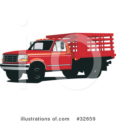 Royalty-Free (RF) Truck Clipart Illustration by David Rey - Stock Sample #32659